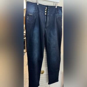 Blue designed detail jeans